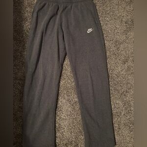 Nike Dark Gray Fleece Joggers with White Swoosh